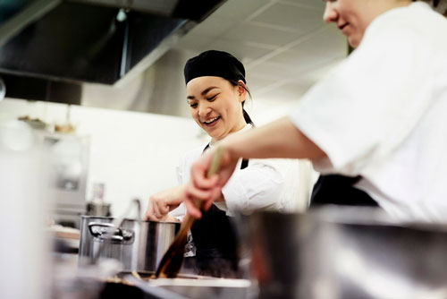 Chefs in kitchen