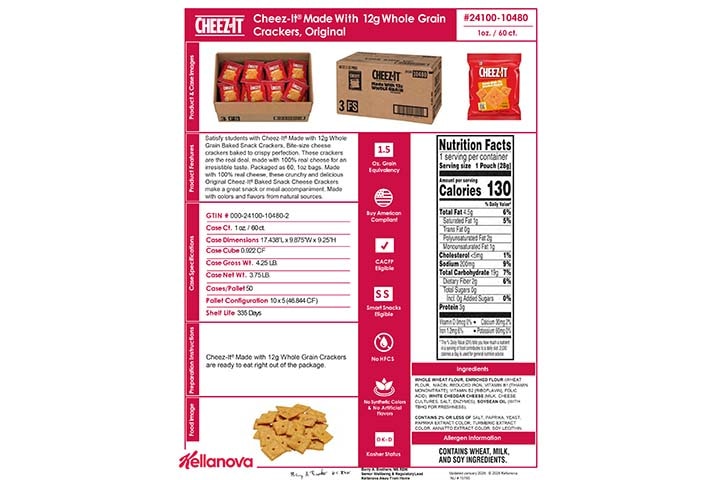2410010480 Cheez-It Made with 12g Whole Grain for Schools NLI15795 K-12 Spec Image