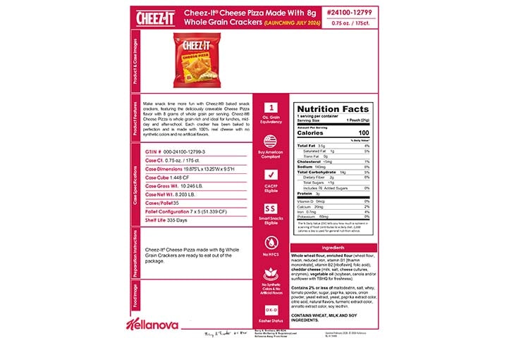 2410012799 Cheez-It Cheese Pizza Made With 8g Whole Grain For Schools K-12 Spec