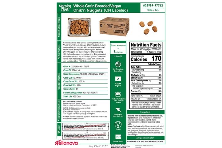 2898997762 MSF Whole Grain Chik'n Nuggets NLI18300 K-12 Spec Image