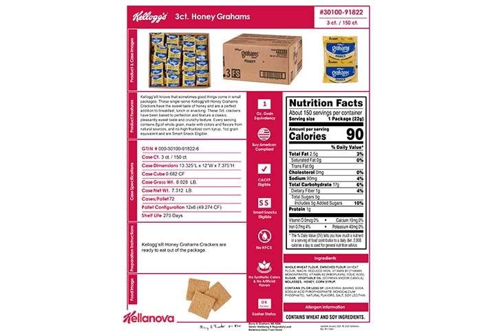 3010091822 Honey Grahams 3ct NLI17894 K-12 Spec