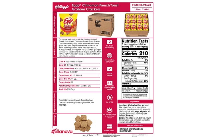 3800024520 Eggo Cinnamon French Toast GrahamsNLI17465 K-12 Spec