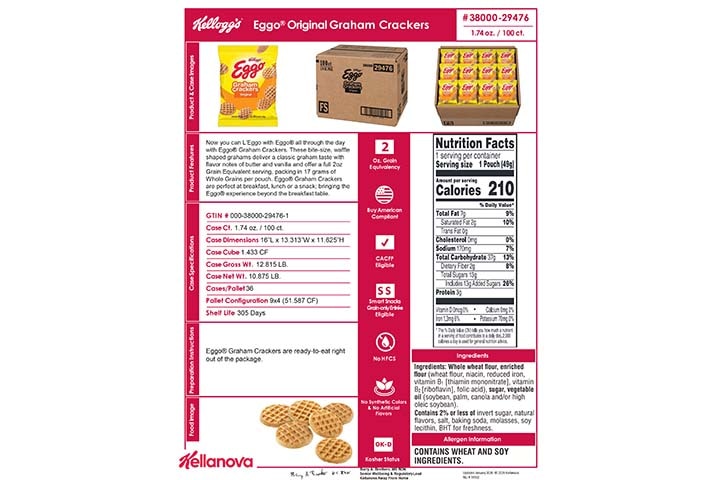 3800029476 Eggo Waffle Grahams NLI18552 K-12 Spec