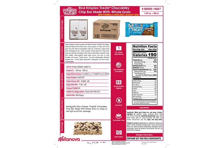 3800014567 Rice Krispies Treats WG Chocolatey Chip NLI14443b K-12 Spec