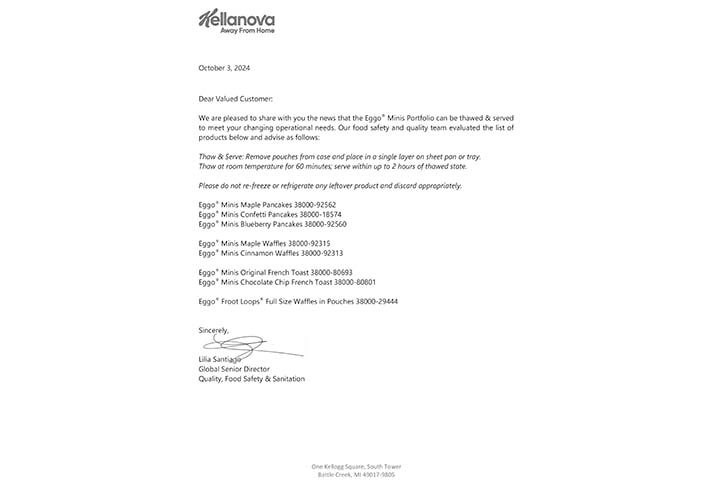 Eggo® Minis Froot Loops® Waffles Thaw and Serve Recommendation