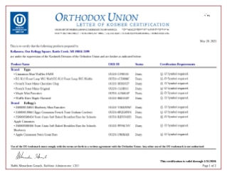 K-12 OU Kosher Certificate