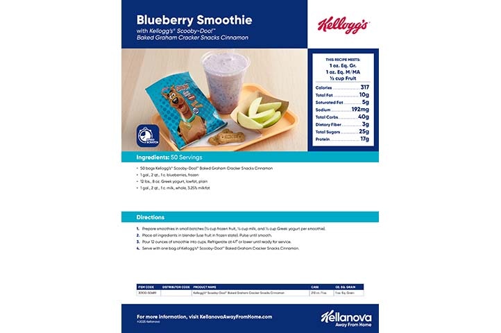 Blueberry Smoothie with Cinnamon Scooby Grahams Recipe