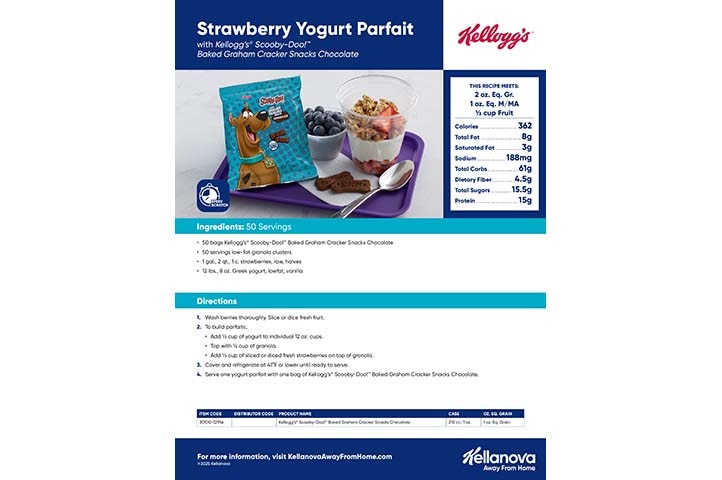 Strawberry Yogurt Parfait with Chocolate Scooby Grahams Recipe