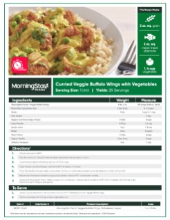 MorningStar Farms® Curried Veggie Buffalo Wings with Vegetables Image