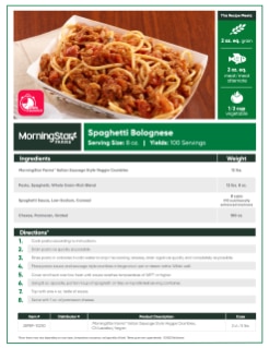 MorningStar Farms® Spaghetti Bolognese