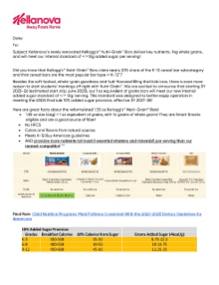 Kellogg's® Nutri-Grain™ Parent Letter