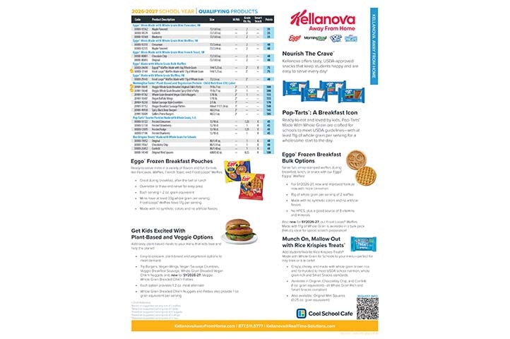 Cool School Cafe® SY2026-27 Qualifying Products