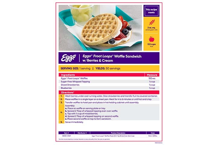 Eggo® Froot Loops® Waffle Sandwich with Berries & Cream