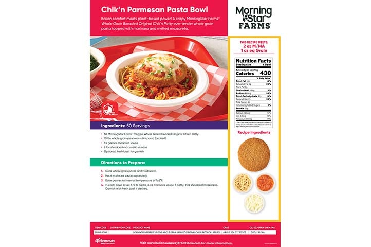 MorningStar Farms® Chik'n Patty Parmesan Pasta Bowl