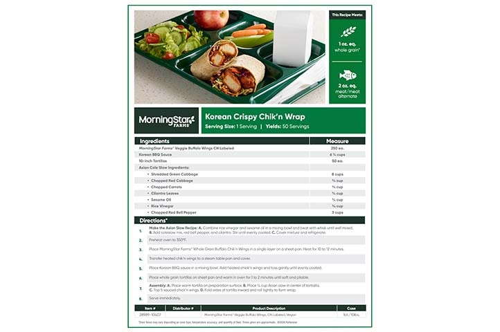 MorningStar Farms® Korean Crispy Chik'n Wrap