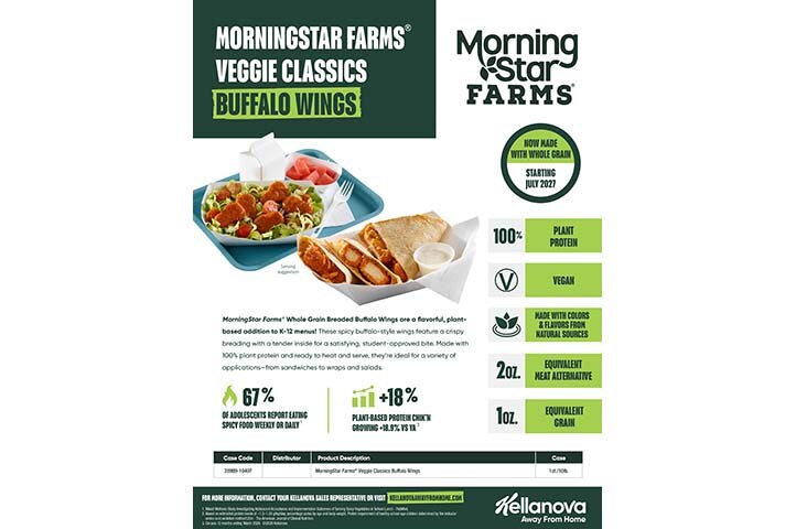 MorningStar Farms® Whole Grain Breaded Buffalo Wings Sell Sheet