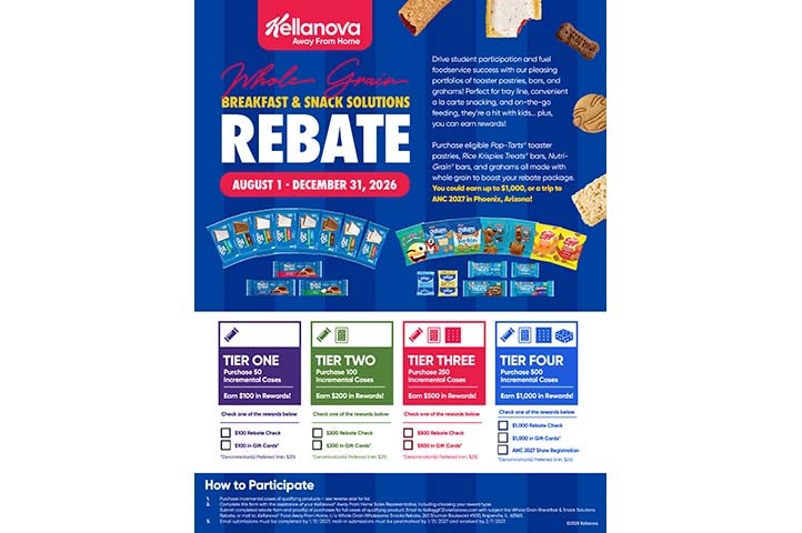 Whole Grain Breakfast & Snack Solutions Rebate Form Aug-Dec 2026