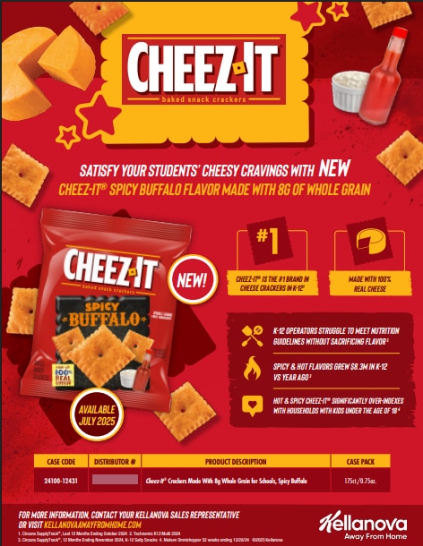 Cheez-It Spicy Buffalo Whole Grain Sell Sheet 2025