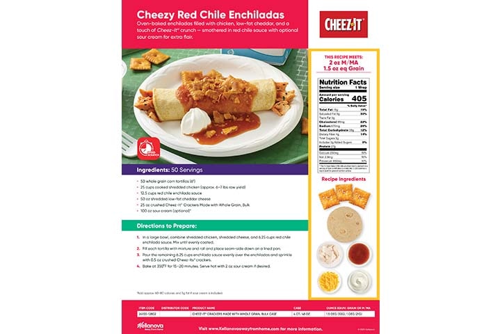 Cheezy Red Chile Enchiladas Cheez-It® Bulk Recipe Sheet
