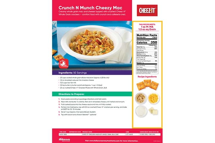 Crunch N Munch Cheezy Mac Cheez-It® Bulk Recipe Sheet
