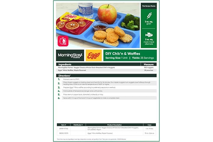 DIY Chik'n & Waffles Recipe Sheet