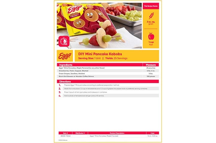 Eggo® DIY Mini Pancake Kabobs Recipe Sheet