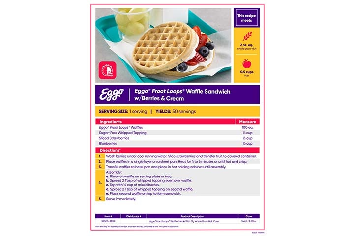 Eggo® Froot Loops® Waffle Sandwich w/Berries & Cream