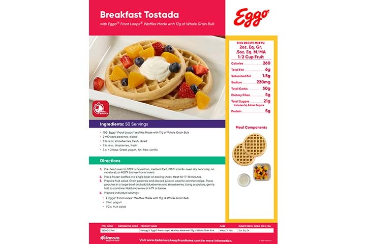 Breakfast Tostada with Eggo® Froot Loops® Waffles