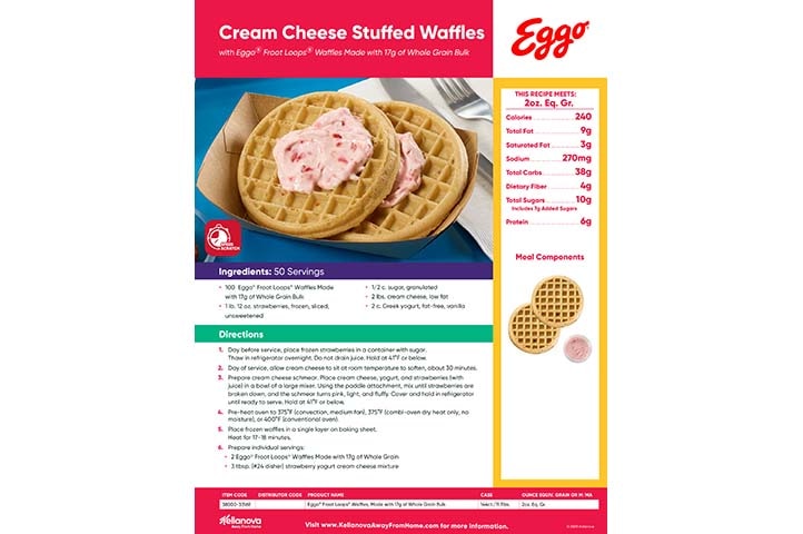 Cream Cheese Stuffed Waffles with Eggo® Froot Loops® Waffles