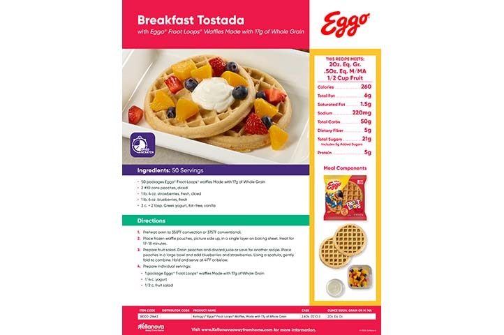 Breakfast Tostada with Eggo® Froot Loops® Waffles