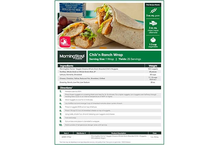 MorningStar Farms® Chik'n Ranch Wrap Image