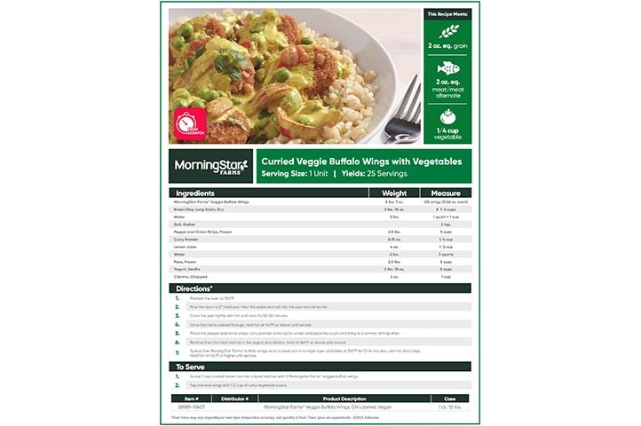 MorningStar Farms® Curried Veggie Buffalo Wings with Vegetables Image