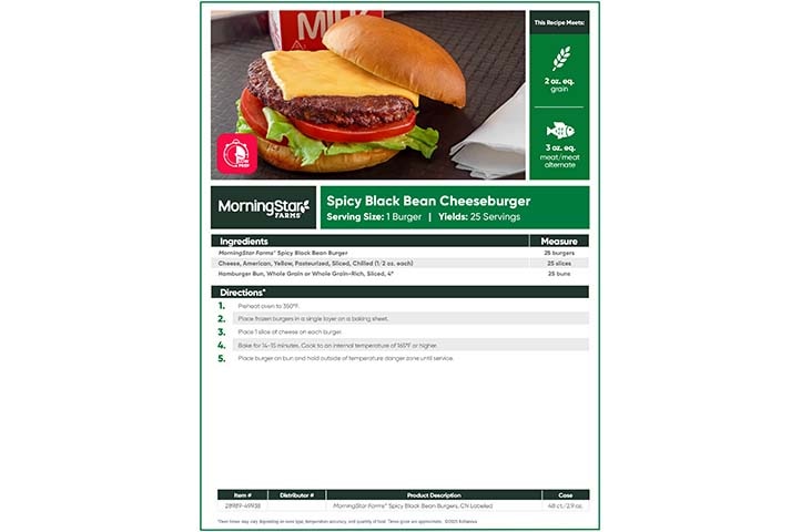 MorningStar Farms® Spicy Black Bean Cheeseburger Image