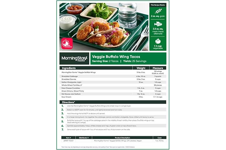 MorningStar Farms® Veggie Buffalo Wing Tacos Image