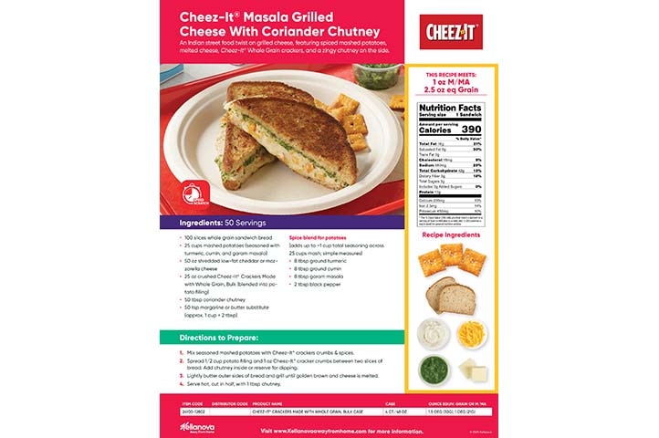 Masala Grilled Cheese With Coriander Chutney Cheez-It® Bulk Recipe Sheet