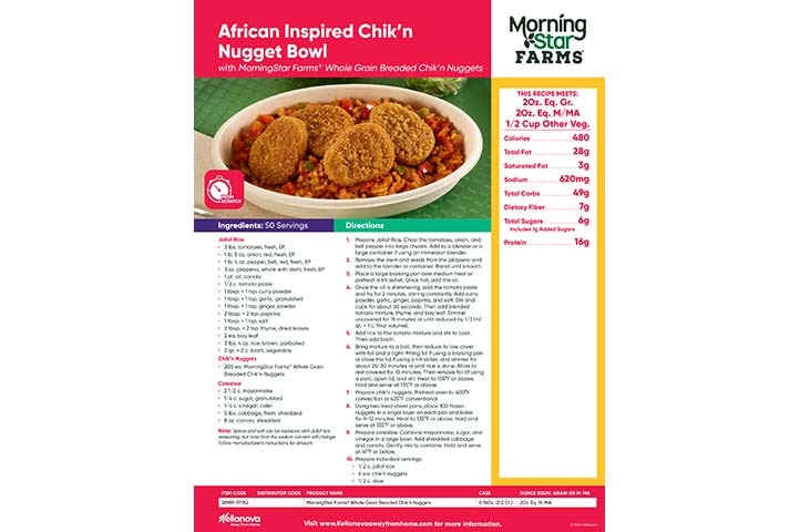 MorningStar Farms® African Inspired Chik'n Nugget Bowl