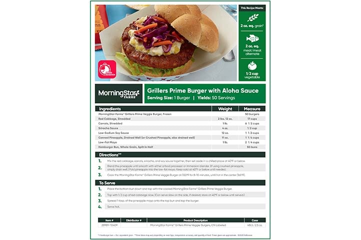MorningStar Farms® Grillers Prime Burger with Aloha Sauce