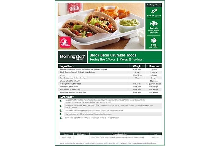 MorningStar Farms® Black Bean Crumble Tacos