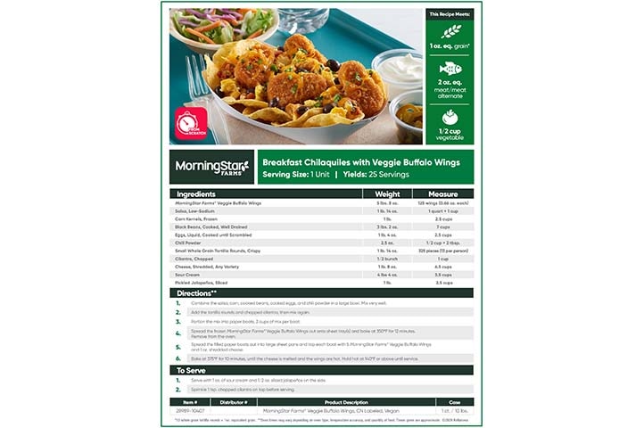 MorningStar Farms® Breakfast Chilaquiles with Veggie Buffalo Wings