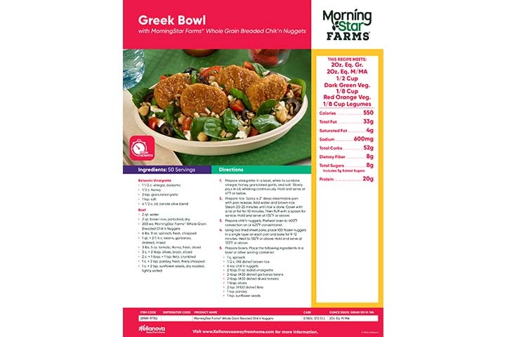 MorningStar Farms® Chik'n Nugget Greek Bowl