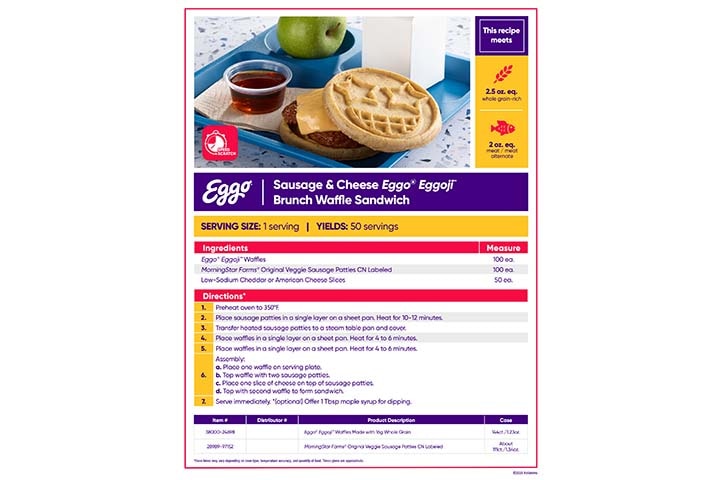 Sausage & Cheese Eggo® Eggoji™ Brunch Waffle Sandwich Image