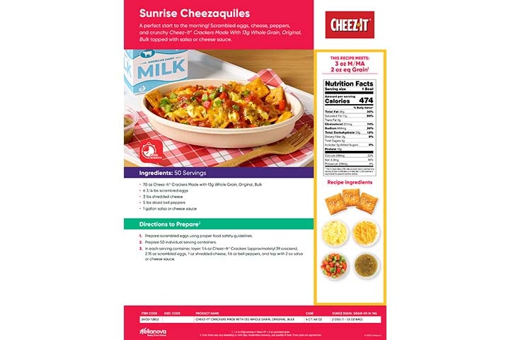 Sunrise Cheezaquiles K-12 Cheez-It® Bulk Recipe Sheet 2026