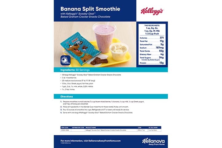 Banana Split Smoothie with Chocolate Scooby Grahams Recipe