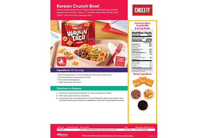 Cheez-It® Walkin' Taco Korean Crunch Bowl