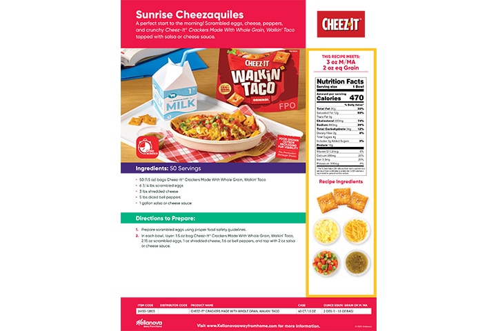 Sunrise Cheezaquiles with Cheez-It® Walkin' Taco Recipe Launching School Year 2026-2027