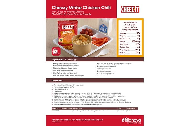 Cheezy White Chicken Chili with Cheez-It® Recipe