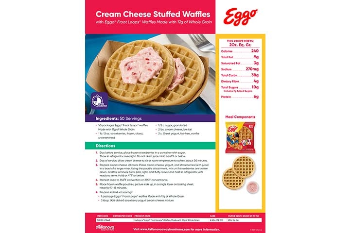 Cream Cheese Stuffed Waffles with Eggo® Froot Loops® Waffles