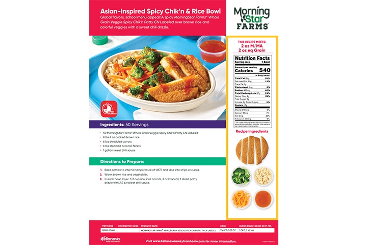 MorningStar Farms® Asian-Inspired Spicy Chik'n & Rice Bowl