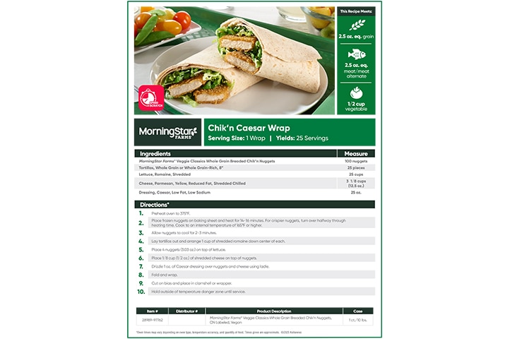 MorningStar Farms® Chik'n Caesar Wrap