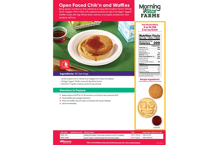 MorningStar Farms Chik'n Patty & Waffles Recipe Launching School Year 2026-2027